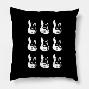 Bass Guitar Bodies Dark Theme Pillow