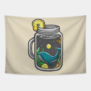 Space Drink Whale Tapestry