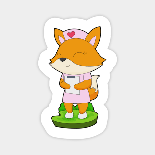 Fox Nurse Notepad Magnet