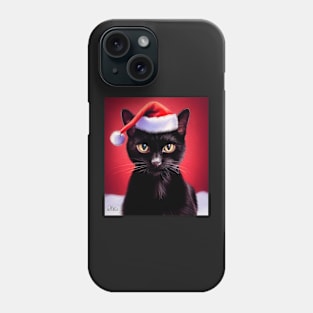 Meowy Christmas Black Cat Phone Case