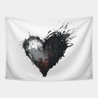 Heart Black Graffiti Tapestry