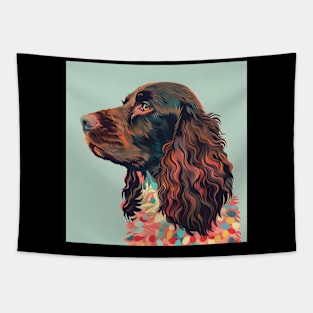 Irish Water Spaniel in 70's Tapestry