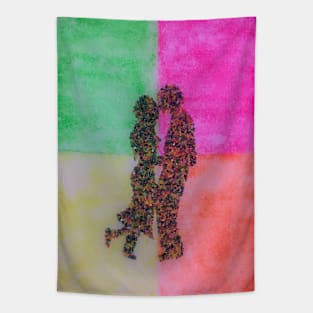 Colourful loving couple Tapestry