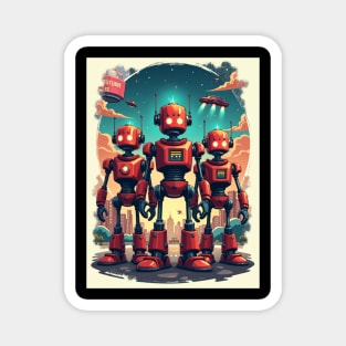 Retro Robot Revival: Vintage Visions of the Future Magnet