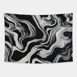 Black and white suminagashi marbled pattern Tapestry