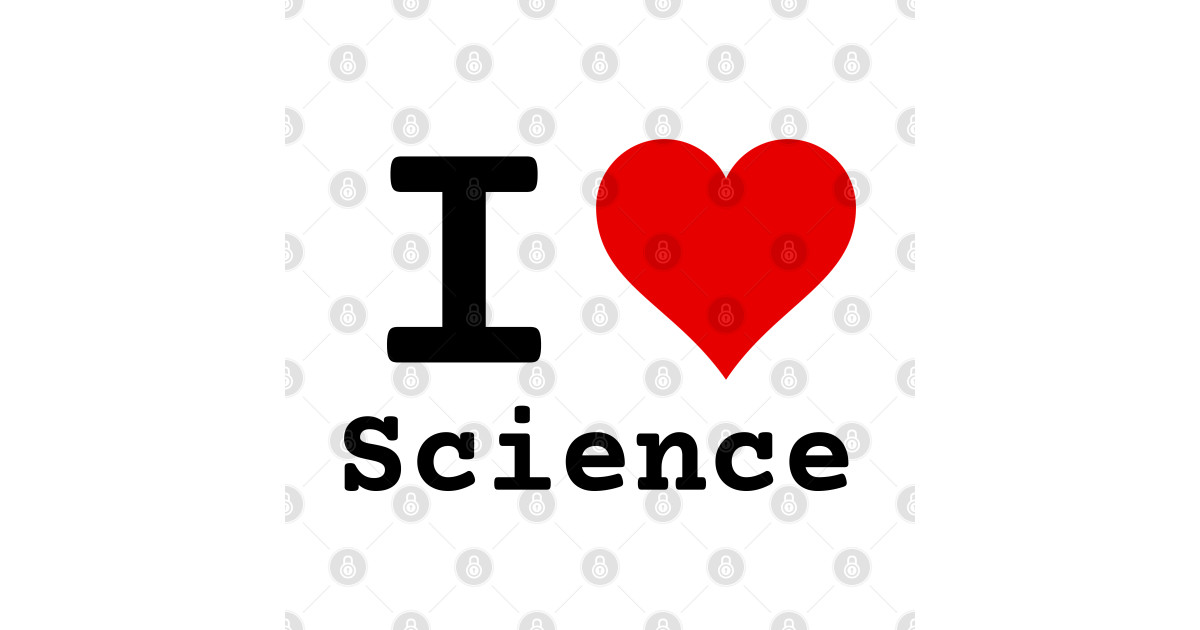 I Love Science Stylized Heart Logo Black Science Sticker TeePublic