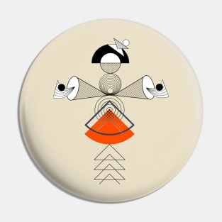 ABSTRACT ART ROBOT LADY Pin