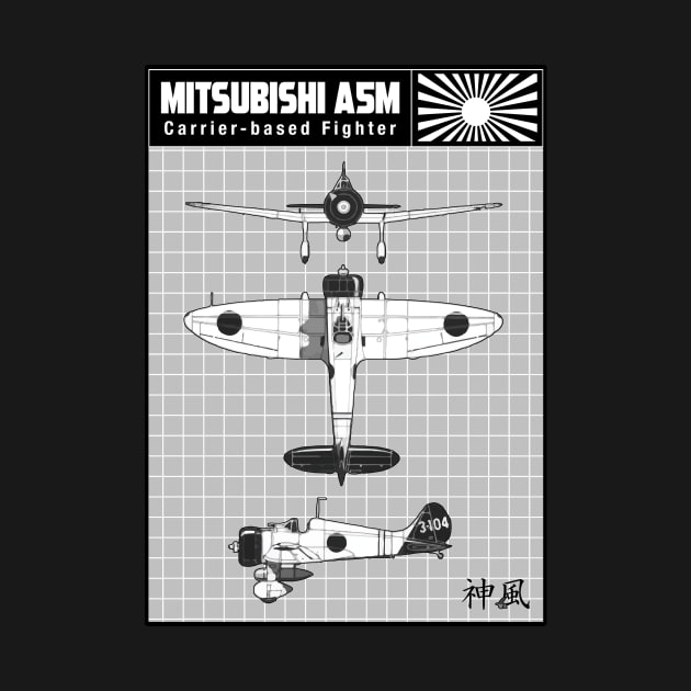 A5M FIGHTER AIRCRAFT DIAGRAM by theanomalius_merch