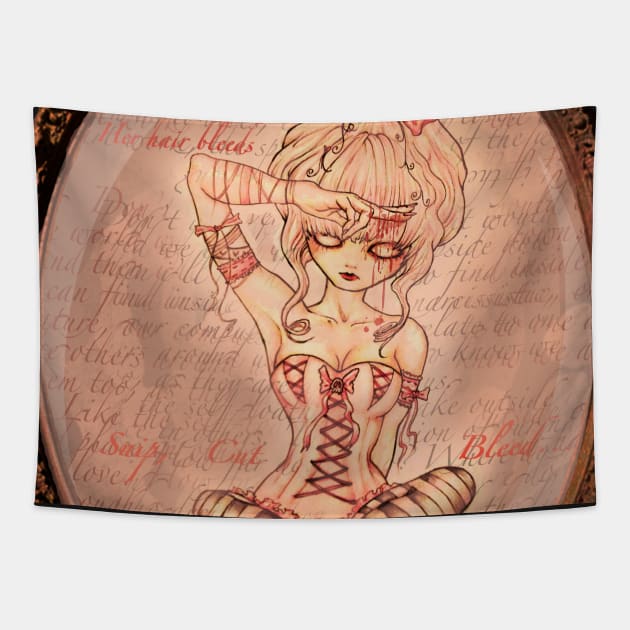 Hair Bleeds Hair Cut Ballerina Tapestry by Megan Darrough