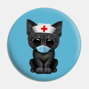 Cute Black Kitten Nurse Pin