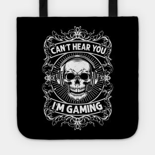 Can't Hear You I'm Gaming Funny Vintage Retro Gamer Gift Headset Tote