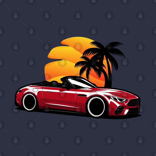 Red SL63 Roadster Sunset by KaroCars