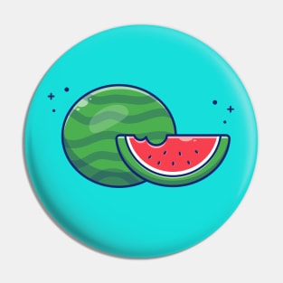 Watermelon And Slices Of Watermelon Cartoon Pin