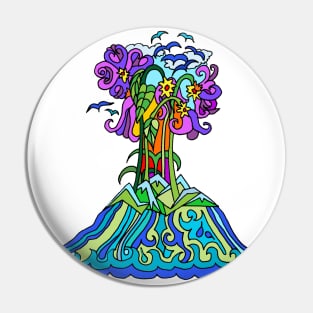 Tropical Island Paradise Pin