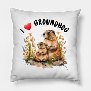 I love groundhog Pillow