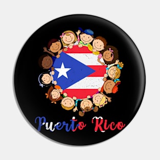 Puerto Rico Hispanic Heritage Kids Puerto Rican Flag Pride Pin