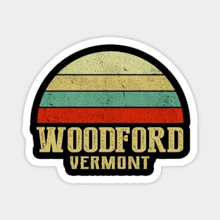 WOODFORD VERMONT Vintage Retro Sunset Magnet