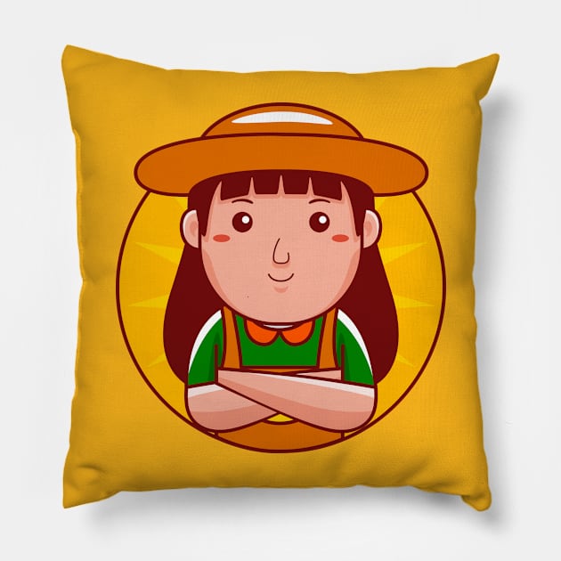 Farmer Woman Pillow by MEDZ