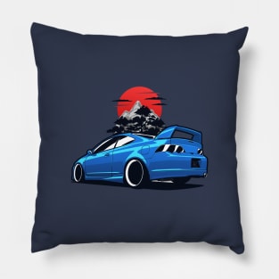 Blue Acura RSX nature background Pillow