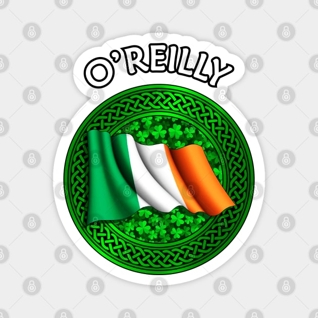 Irish Flag Shamrock Celtic Knot - O'Reilly Magnet by Taylor'd Designs