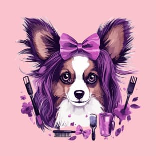 Beauty Expert: Papillon Dog Cosmetologist T-Shirt