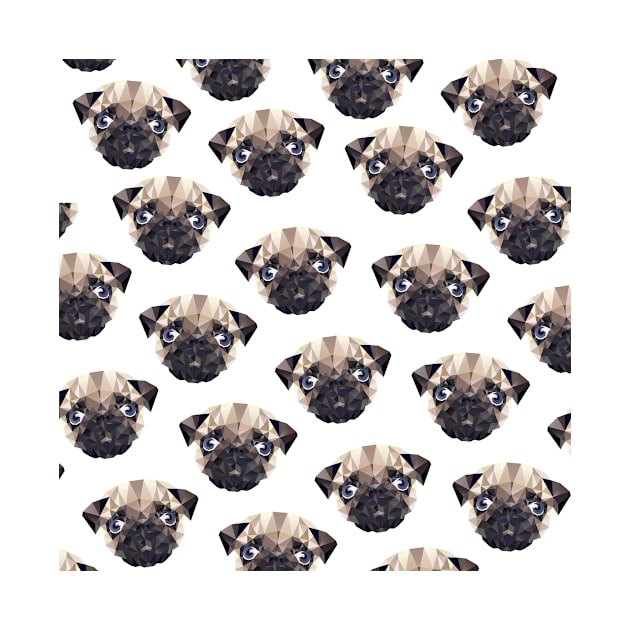 Pug Triangle Pattern by XOOXOO