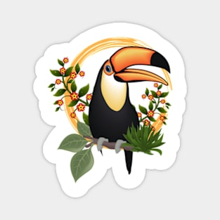 tropical floral toucan Magnet