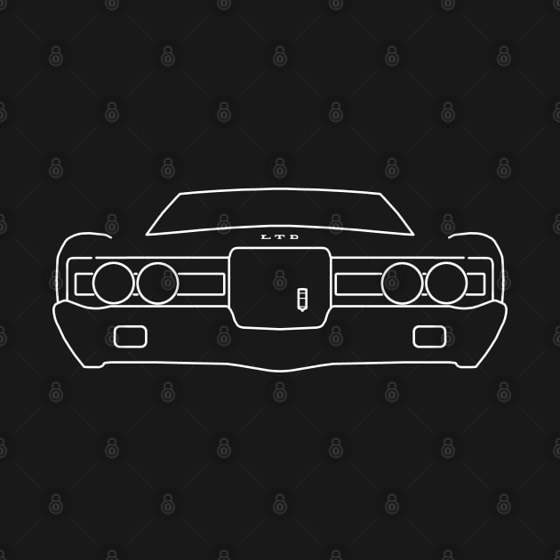 1971 Ford LTD outline graphic (white) by soitwouldseem