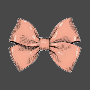 Peach Bow Preppy Style T-Shirt