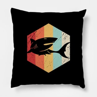 Shark Retro Distressed Pillow