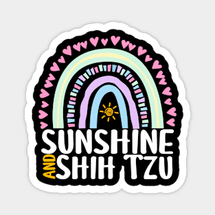 Sunshine and Shih Tzu Cute Rainbow Gift for Womens Kids Girls Magnet