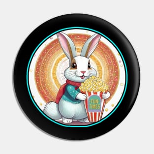 Rabbit and popcorn Pin