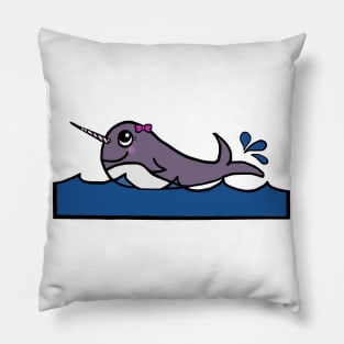 Baby Girl Narwhal Pillow