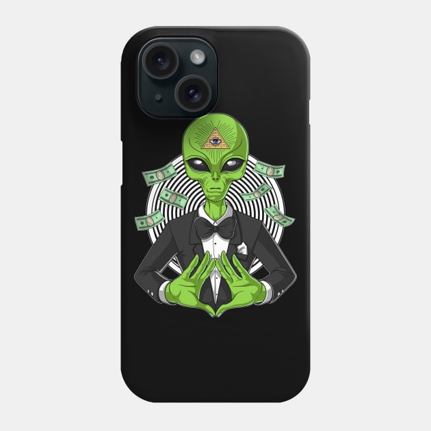 Illuminati Space Alien Phone Case by underheaven