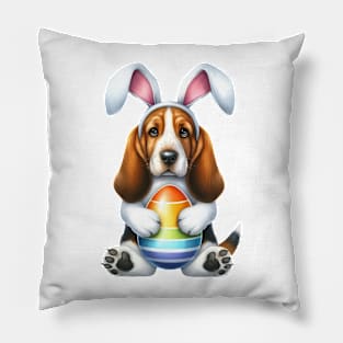 Easter Basset Hound Dog Pillow