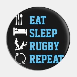 Eat sleep rugby repeat shirts from Ricaso Pin