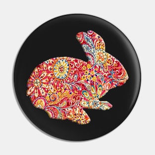 Cute Colorful Floral Bunny Rabbit Pin