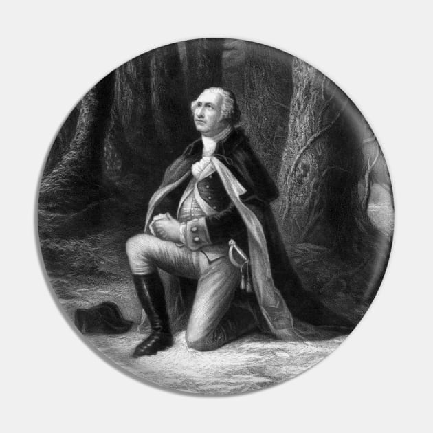 General Washington Praying At Valley Forge Pin by warishellstore