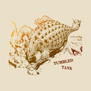 TUMBLE TANK dinosaur falling down brown T-Shirt