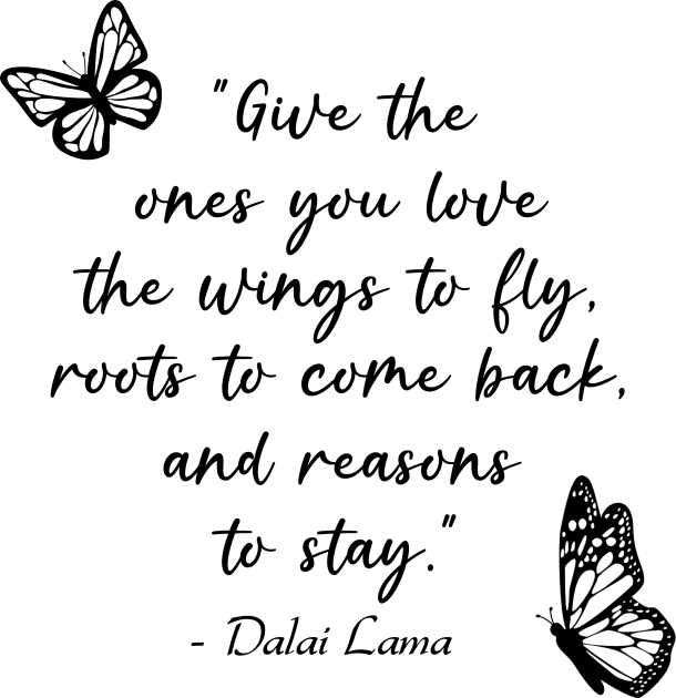 Wings to Fly Dalai Lama Quote Kids T-Shirt by KayBee Gift Shop