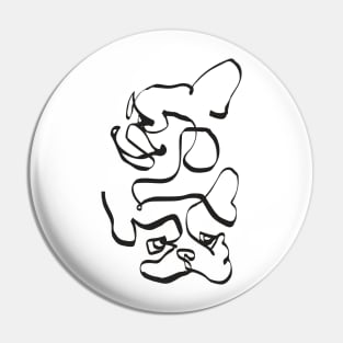 Abstract Line Frenchie Pin