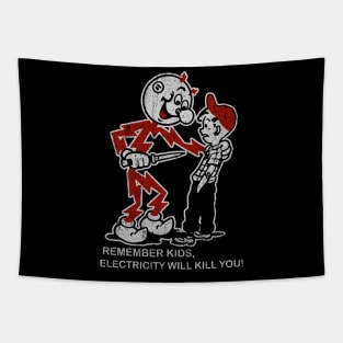 Electricity Will kill You Kids / Retro Design Style Tapestry