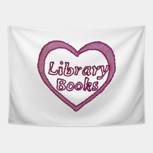 Library Books Heart Embroidery Tapestry