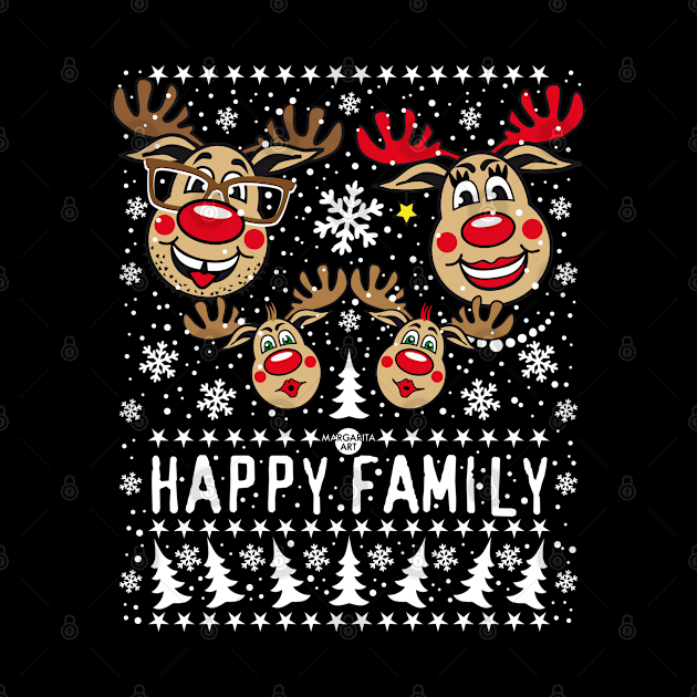 100 Reindeer Rudolph HAPPY FAMILY 2 Children by Margarita7