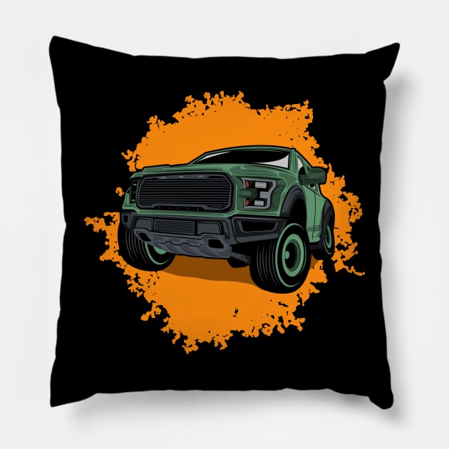 Ford Raptor PickUp Truck Pillow by FungibleDesign