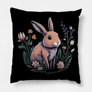 Rabbit in the grass Pillow