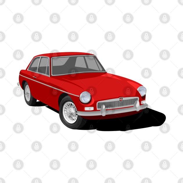 MGB GT Graphic Design -Red by NickShirrell