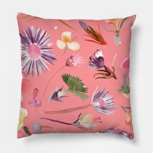 Pocket - FLOWER BUDS CORAL PINK Pillow