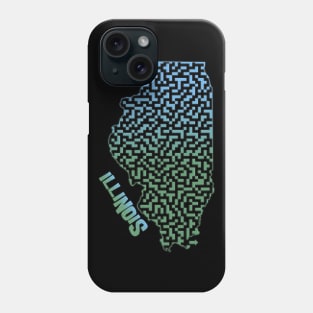 Illinois State Outline Maze & Labyrinth T-Shirt Phone Case