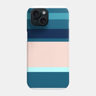 A beautiful variety of Navy, Blue Sapphire, Sea, Italian Sky Blue and Champagne Pink stripes. Phone Case
